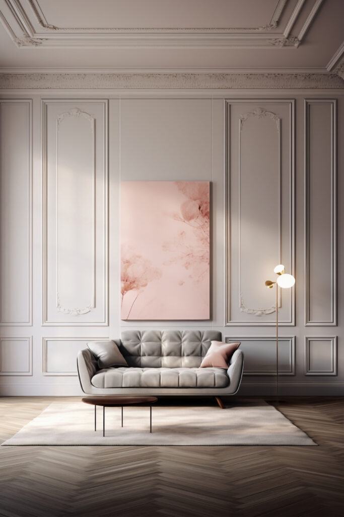 białe ściany i sztukateria